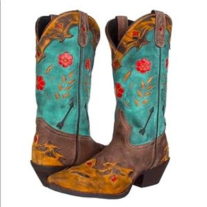 Laredo Miss Kate Blueberry Floral  Cowboy Boots  Excellent Used Condition  6.5